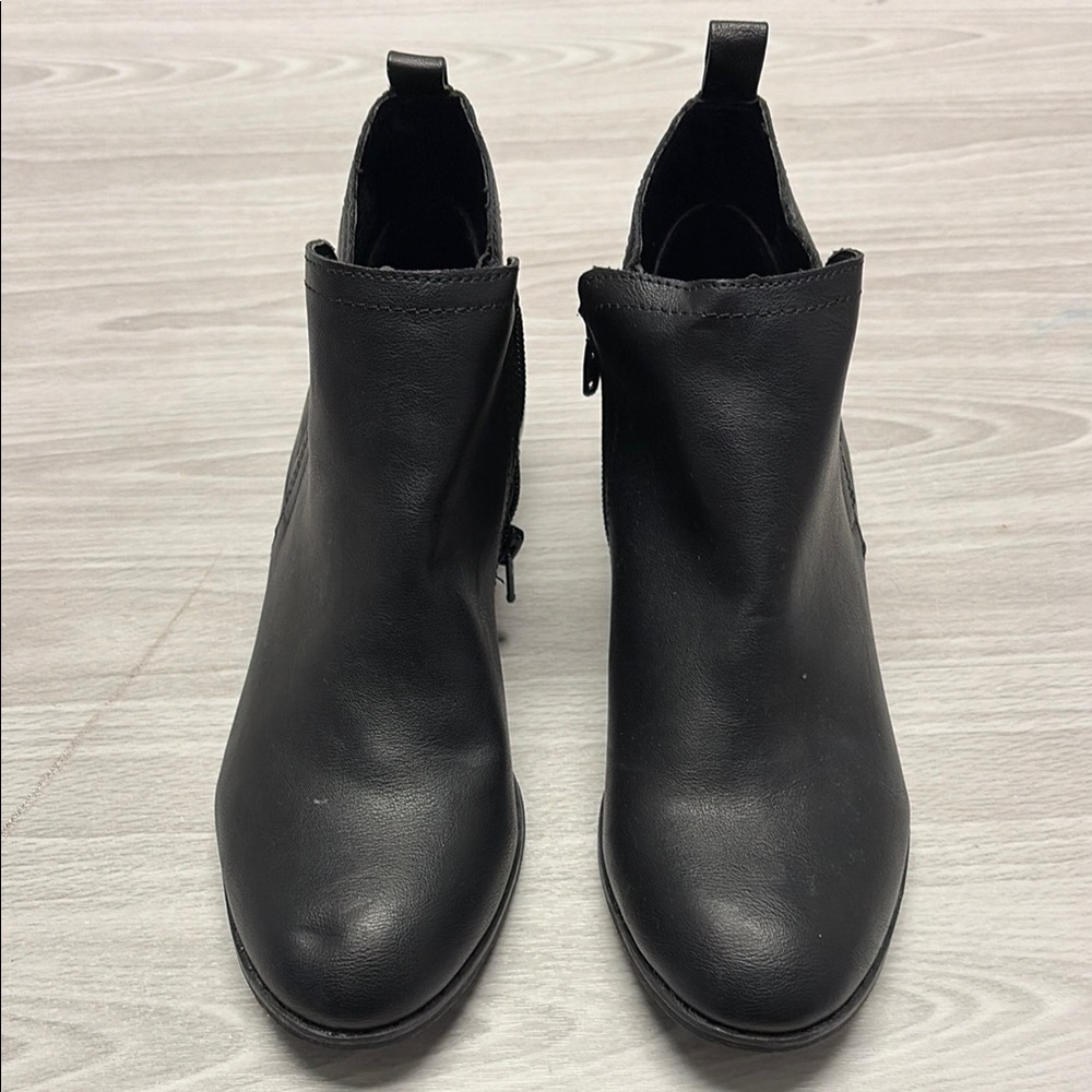 Sun + Stone Sleek Black Ankle Booties